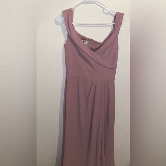 David's Bridal Dresses & Skirts - David’s Bridal Stretch Crepe Off-The-Shoulder Bridesmaids Dress | Size 8